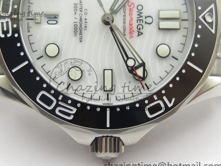 0202 Seamaster Diver 300M ORF 1:1 Best Edition Black Ceramic White Dial on SS Bracelet A Reliable 7865